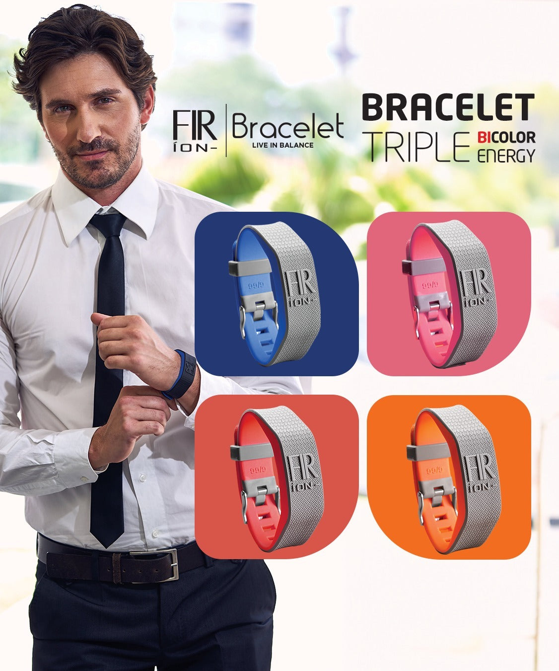 Pulsera FIR ION Grey Bicolor
