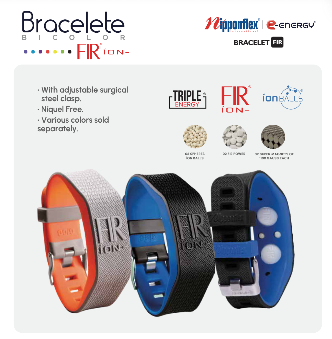 FIR ION Gray Bicolor Bracelet